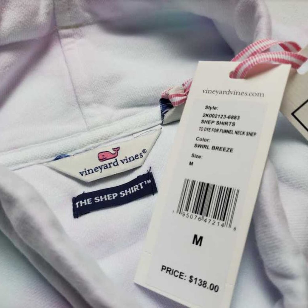 New women's M Vineyard Vines tie dye funnel neck shep shirt sweater - Picture 3 of 8